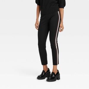 A New Day Black Ankle Pants with Stripe